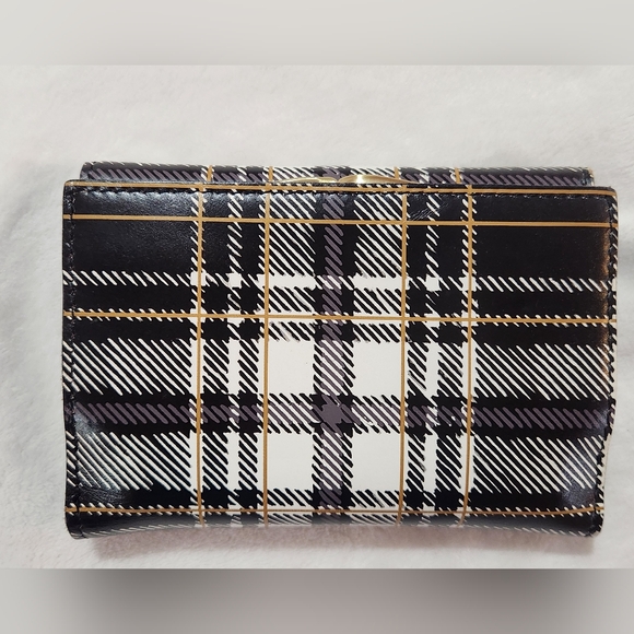Patricia Nash Woodstock Leather Frame Wallet, Black & White Plaid - Picture 3 of 10